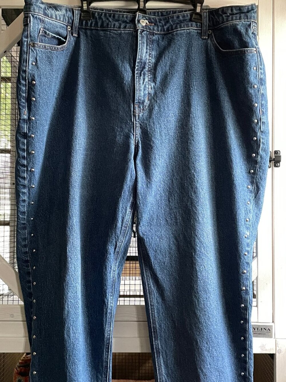 Old Navy Studded Extra High Rise Straight Jeans 24 Full Length